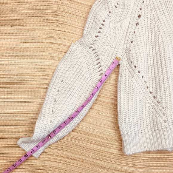 NWT Driftwood Emie Balloon Barrel Sleeve Button V-Neck Front Cardigan Ivory Sz S - Picture 12 of 12